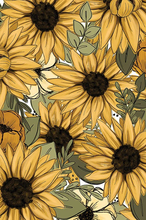 Sunflower Sketched Florals