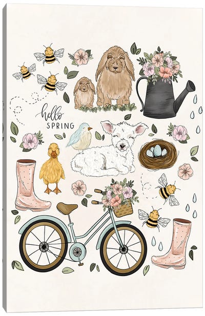 Hello Spring Canvas Art Print - Katie Bryant