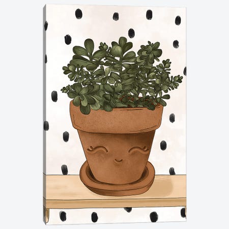 Happy Jade Plant Canvas Print #KBY138} by Katie Bryant Canvas Print