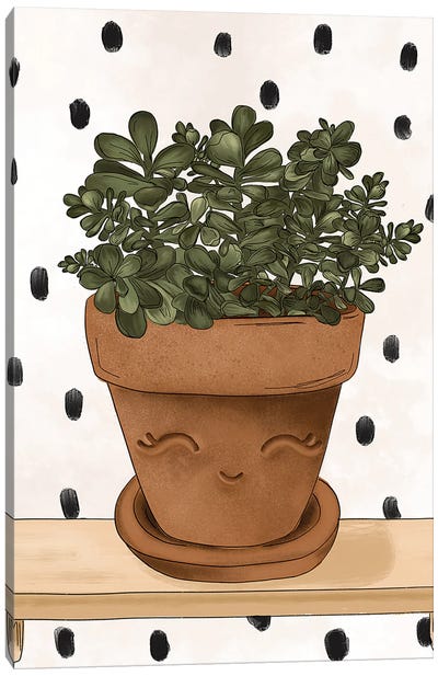 Happy Jade Plant Canvas Art Print - Katie Bryant