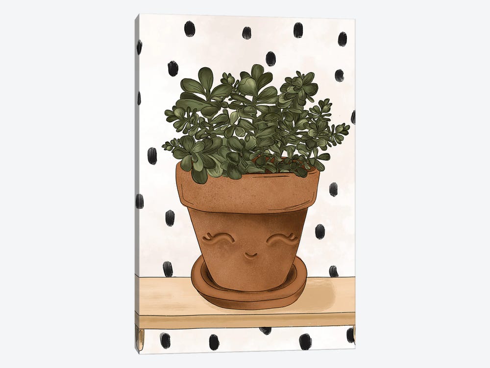 Happy Jade Plant by Katie Bryant 1-piece Canvas Print
