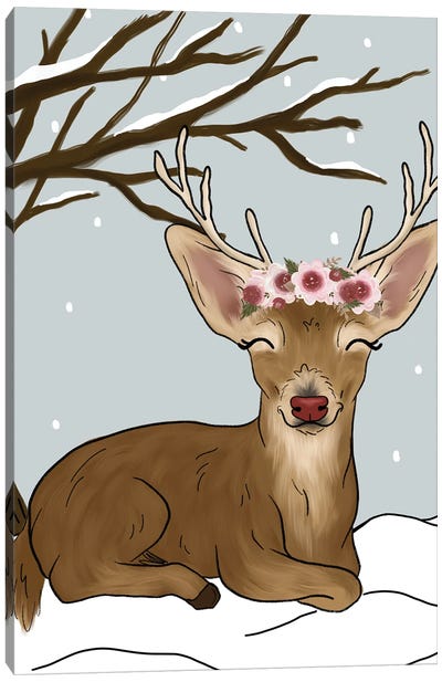 Christmas Reindeer Canvas Art Print - Katie Bryant