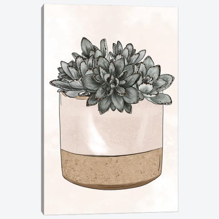 Potted Succulents Canvas Print #KBY141} by Katie Bryant Canvas Wall Art