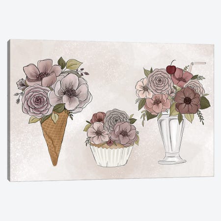 Floral Desserts Canvas Print #KBY142} by Katie Bryant Canvas Artwork