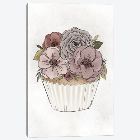 Floral Cupcake Canvas Print #KBY145} by Katie Bryant Canvas Art Print