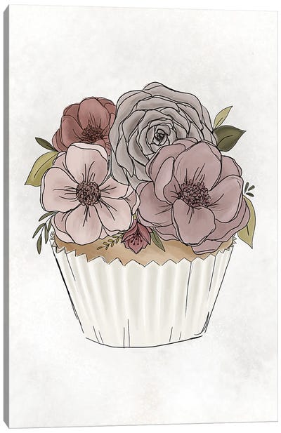 Floral Cupcake Canvas Art Print - Katie Bryant
