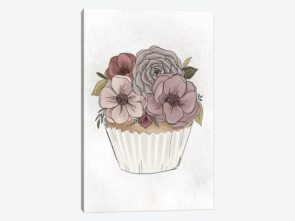 Floral Cupcake by Katie Bryant 1-piece Art Print