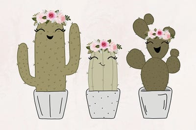 Cactus Friends by Katie Bryant art print