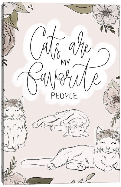 Cats Are My Favorite People Canvas Art Print - Katie Bryant