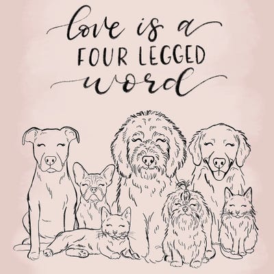 Love Is A Four-Legged Word by Katie Bryant canvas print