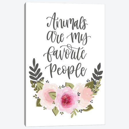 Animals Are My Favorite People Florals Canvas Print #KBY152} by Katie Bryant Canvas Print