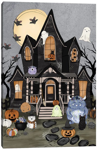 Haunted House Friends Canvas Art Print - Katie Bryant