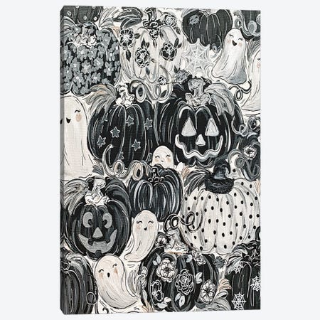 Ghostly Pattern Pumpkins Canvas Print #KBY160} by Katie Bryant Canvas Art