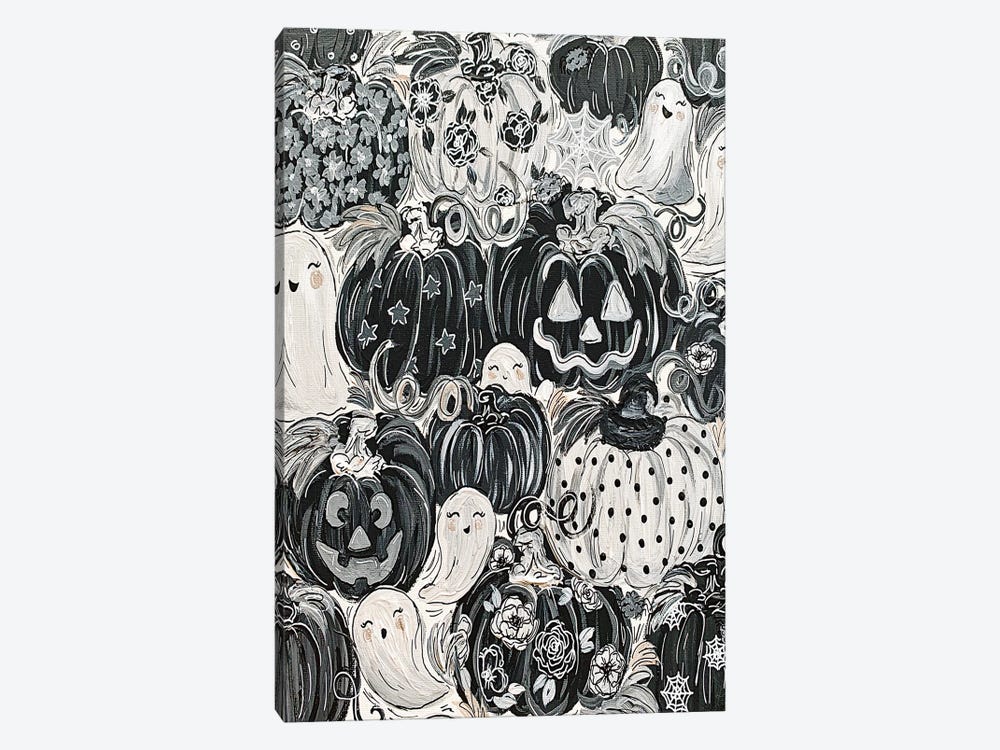 Ghostly Pattern Pumpkins by Katie Bryant 1-piece Canvas Wall Art