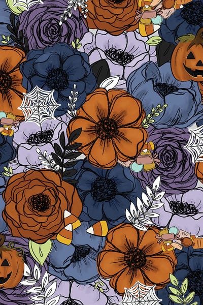 Floral & Botanical Patterns: Spooky Sketched Florals by Katie Bryant