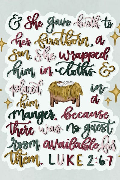 Luke 2:6-7 by Katie Bryant canvas print