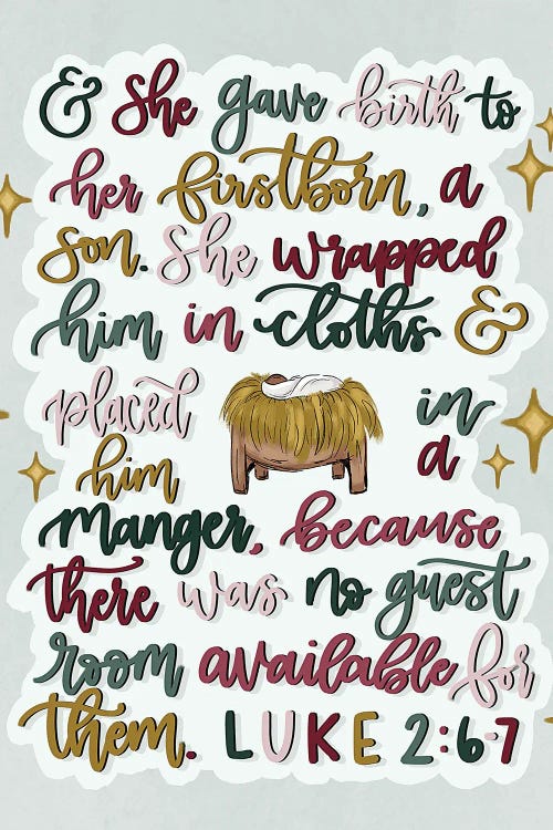 Luke 2:6-7 by Katie Bryant wall art