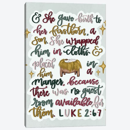 Luke 2:6-7 Canvas Print #KBY174} by Katie Bryant Canvas Artwork