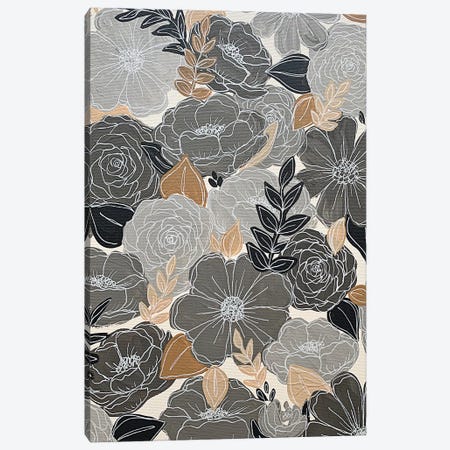 Gray Florals Canvas Print #KBY178} by Katie Bryant Canvas Print