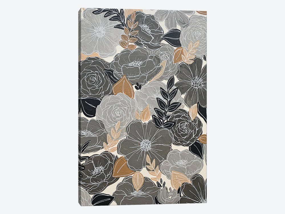 Gray Florals by Katie Bryant 1-piece Art Print