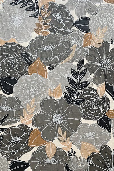 Floral & Botanical Patterns: Gray Florals by Katie Bryant