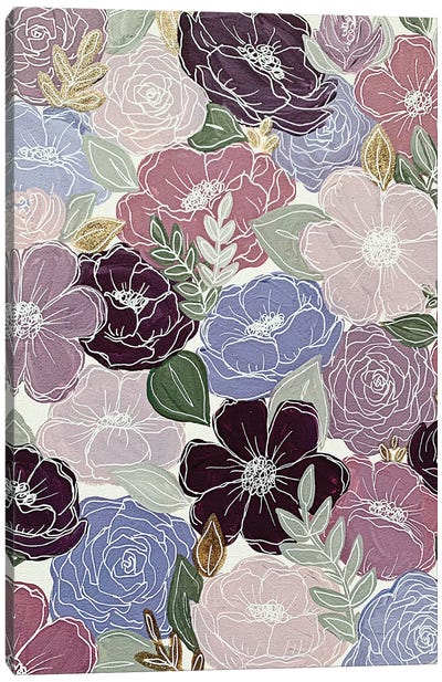 Purple Florals Canvas Art Print - Floral & Botanical Patterns