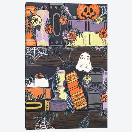 Spooky Bookshelf Canvas Print #KBY181} by Katie Bryant Canvas Art