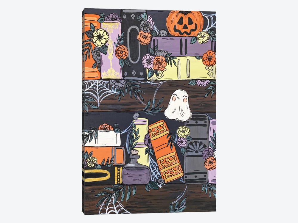 Spooky Bookshelf by Katie Bryant 1-piece Canvas Print