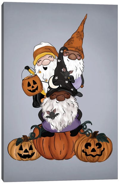 Spooky Gnomes Vertical Canvas Art Print - Gnome Art
