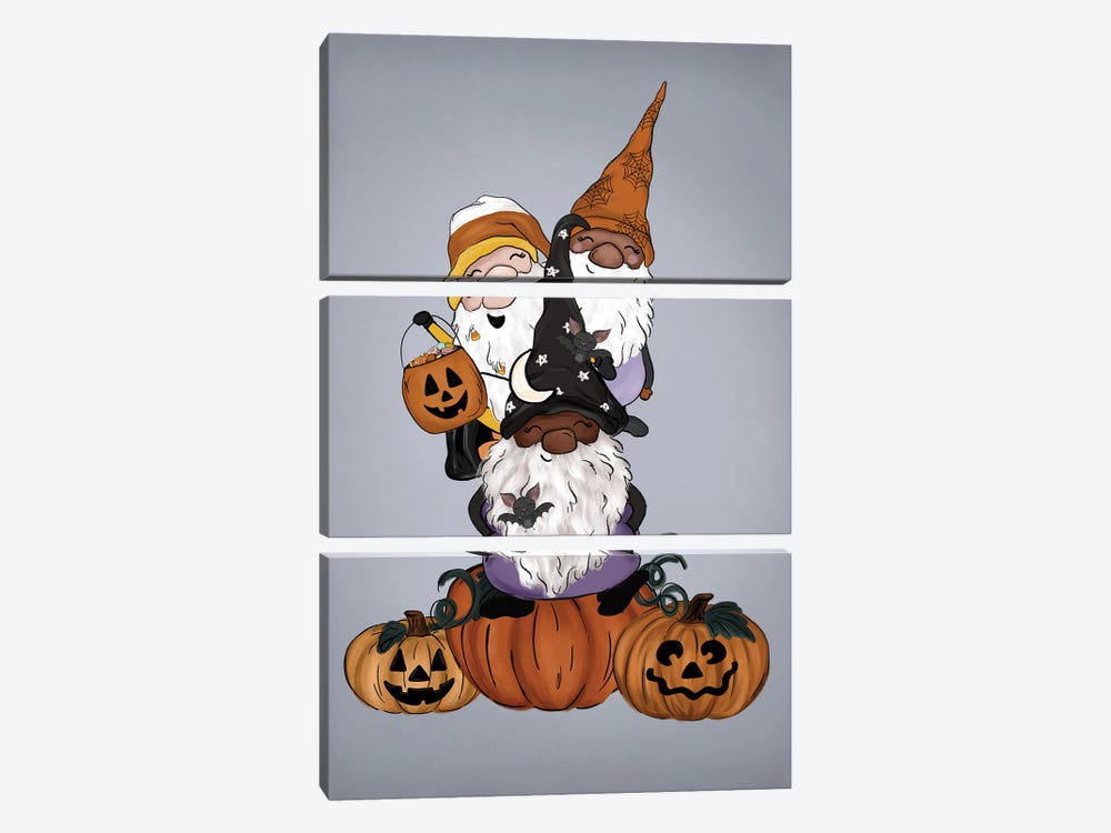 Spooky Gnomes Vertical by Katie Bryant 3-piece Canvas Artwork