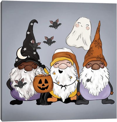 Spooky Gnomes Horizontal Canvas Art Print - Gnomes