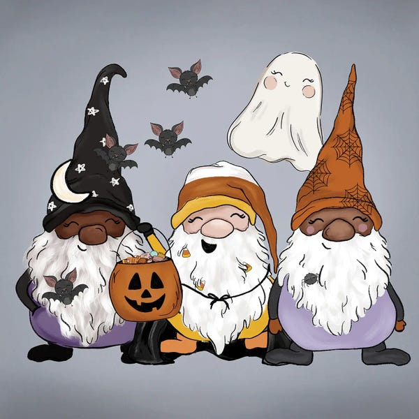 Gnomes: Spooky Gnomes Horizontal by Katie Bryant