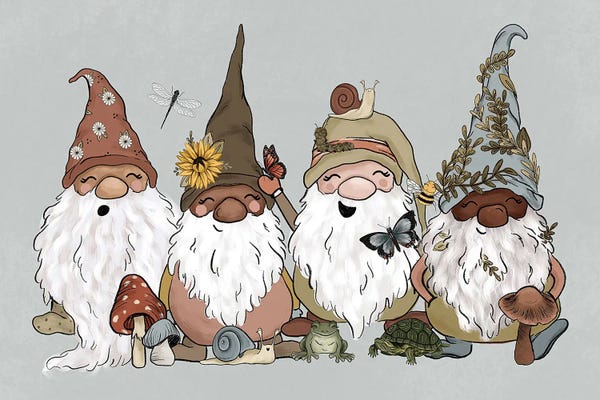 Gnomes: Garden Gnomes Horizontal by Katie Bryant