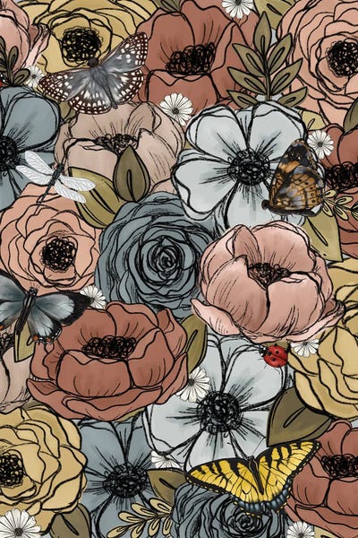 Spring Garden Floral Collage by Katie Bryant canvas print