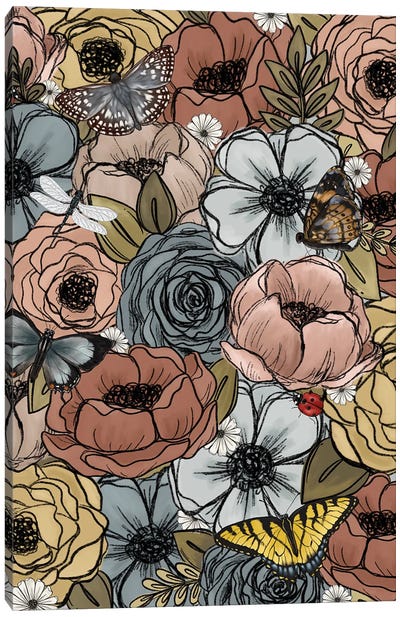 Spring Garden Floral Collage Canvas Art Print - Katie Bryant