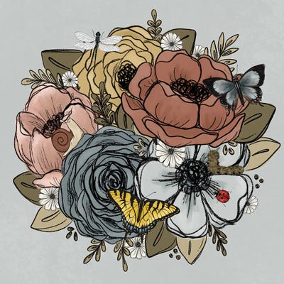 Spring Garden Floral Cluster by Katie Bryant canvas print