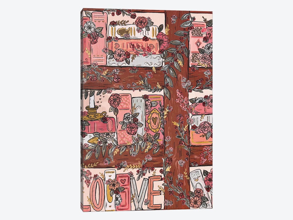 Love Story Bookshelf by Katie Bryant 1-piece Art Print