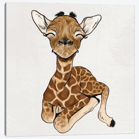 Baby Giraffe Canvas Print #KBY199} by Katie Bryant Canvas Print