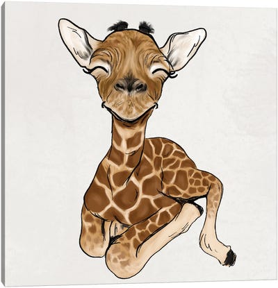 Baby Giraffe Canvas Art Print - Katie Bryant