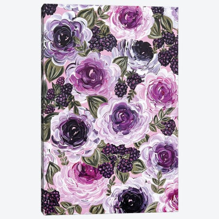 Blackberry Florals Canvas Print #KBY205} by Katie Bryant Canvas Wall Art