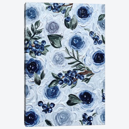 Blueberry Florals Canvas Print #KBY208} by Katie Bryant Canvas Print