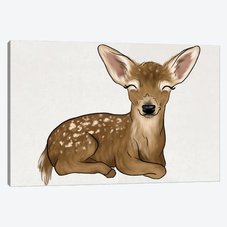 Baby Deer Canvas Print #KBY20} by Katie Bryant Canvas Artwork