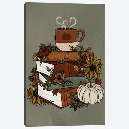 Pumpkin Spice Book Stack Canvas Print #KBY213} by Katie Bryant Canvas Art
