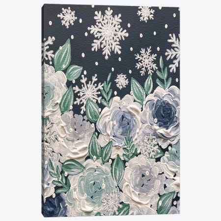 Snowy Florals Canvas Print #KBY219} by Katie Bryant Canvas Artwork