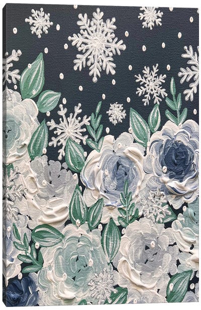 Snowy Florals Canvas Art Print - Katie Bryant