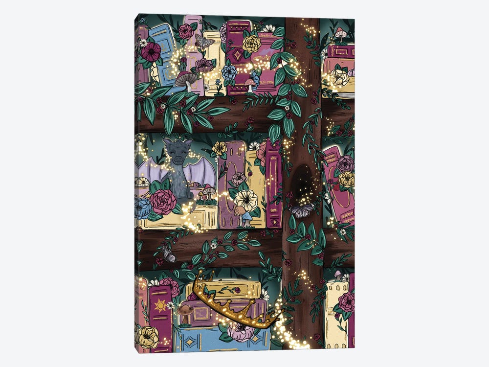 Fairy Tale Forest Bookshelf by Katie Bryant 1-piece Art Print