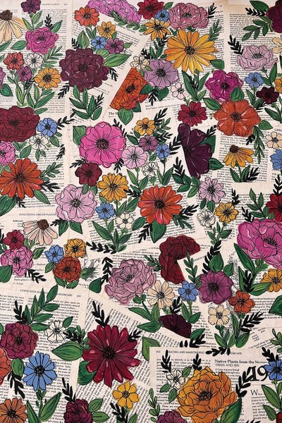 Books: Colorful Book Page Garden by Katie Bryant