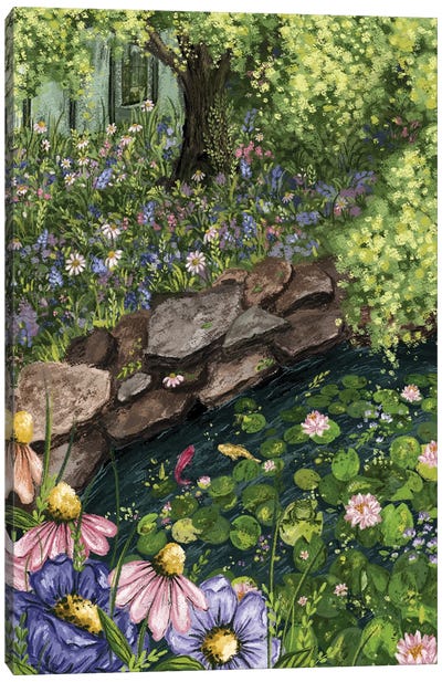 Grandma's Garden Canvas Art Print - Daisy Art