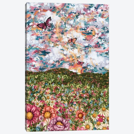 Abstract Garden With Butterflies Canvas Print #KBY229} by Katie Bryant Canvas Art Print