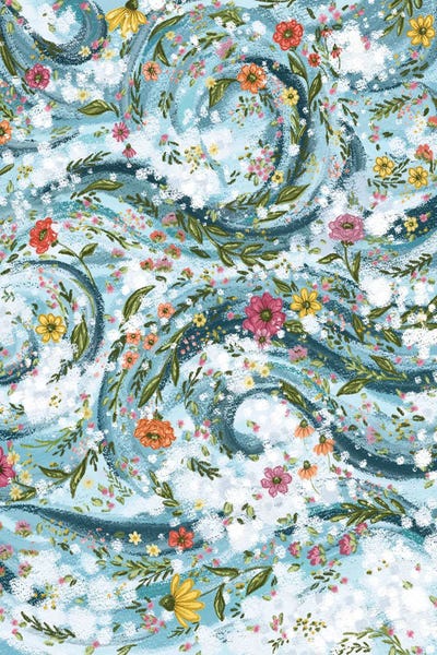 Floral Waves by Katie Bryant metal wall art